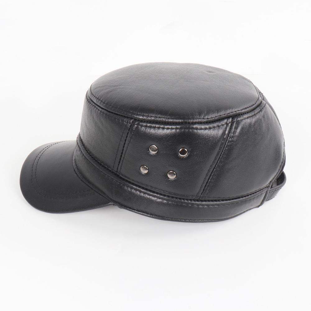 Мужские шляпы из натуральной коровьей кожи Мужские осенне-зимние шляпы из натуральной коровьей кожи Уличная теплая шапка из натуральной коровьей кожи