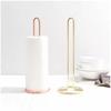 Metal Paper Towel Holder Stand Modern Minimalist Countertop Dispenser for Kitchen Dining Table Elegant Gold Rose Gold Finish