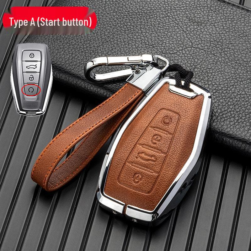 Alloy Leather Key Cover for Geely Models: Dihao, Binyue, Binrui, Bo Yue, Xingyue L, Xingrui
