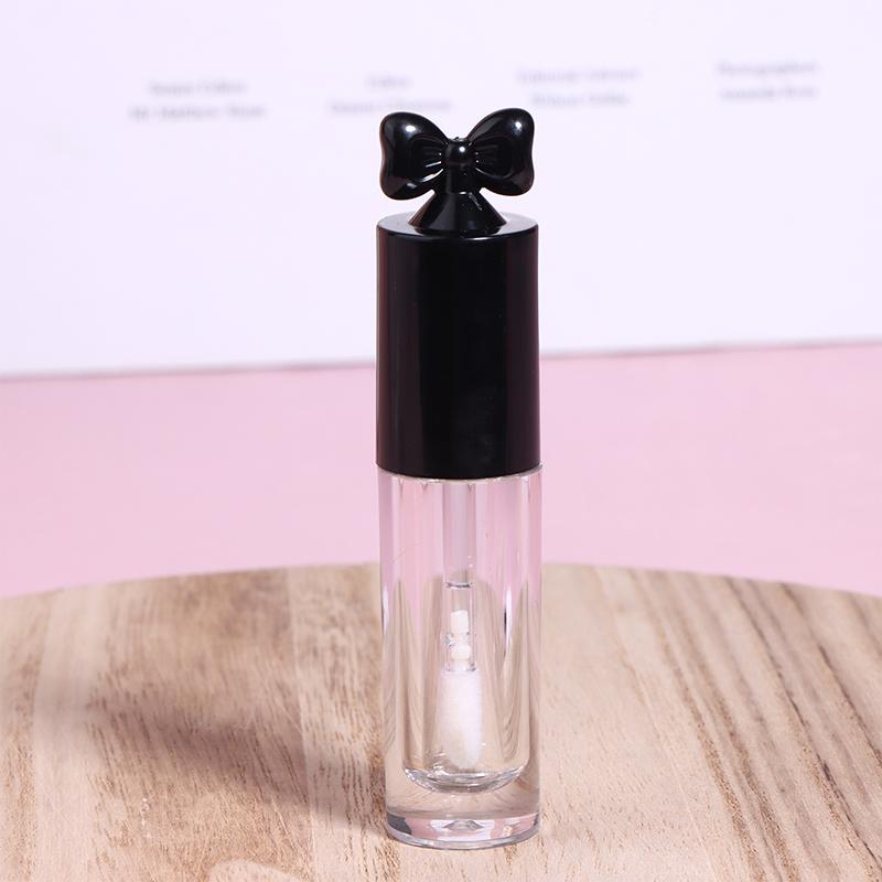 Cute Creative Bow Shape Lip Gloss Tubes Clear Empty Diy Cylindrical Lip Balm Tubes 2.5Ml With Wand Refillable Lipstick Bottle