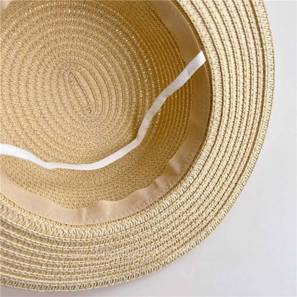 Summer Baby Straw Caps French Children Sun Hat Trendy Flower Lace Straw Hat for Kids
