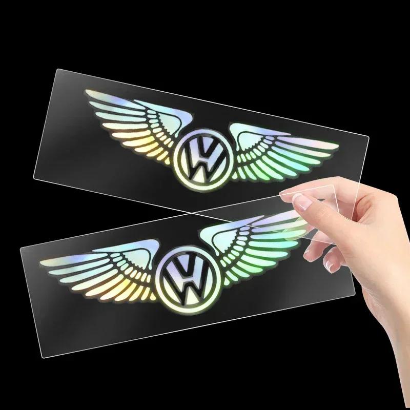 Barevné Reflexní Laserové Andělské Křídlo Stylingové Samolepky na Dveře kufru auta Pro Volkswagen VW Golf Passat Polo Jetta MK4 TSI TDI CADDY