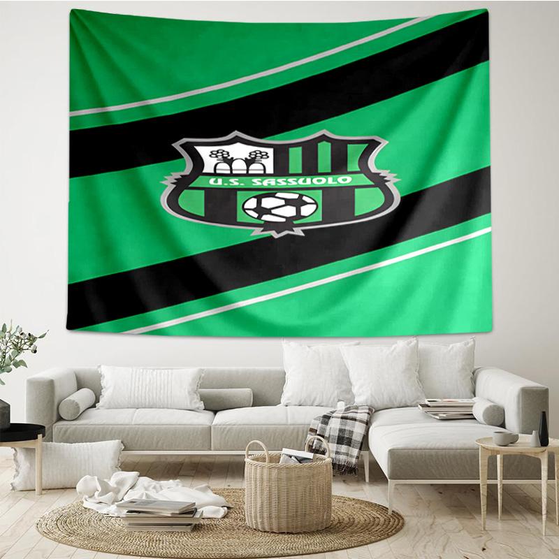 Sassuolo Football Crest Printed Tapestry, for Bedroom,Livingroom, dormitory, Large Wall Decor, Fabric Decor Fan Birthday Gifts