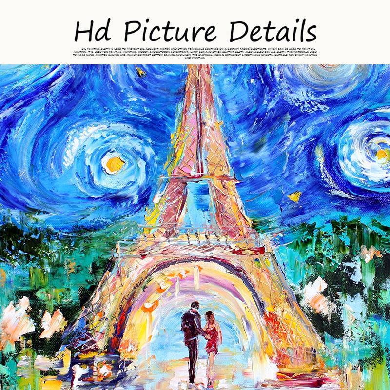 Башня Ван Гога Звездное небо картина маслом на холсте, постеры и принты, скандинавская настенная картина для гостиной, домашний декор