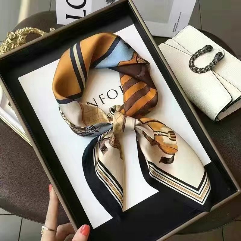 Women's Premium Square Sheer Scarf | Thin Elegant Casual Printed Neck Scarf for Neck Protection & Decoration Versatile Neck Wrap