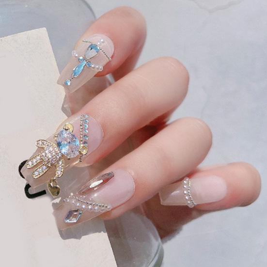 Nail Rhinestone Apply Shape Luxurious Shining Three-dimensional Bear Easy To DIY Nail Art Long Lasting