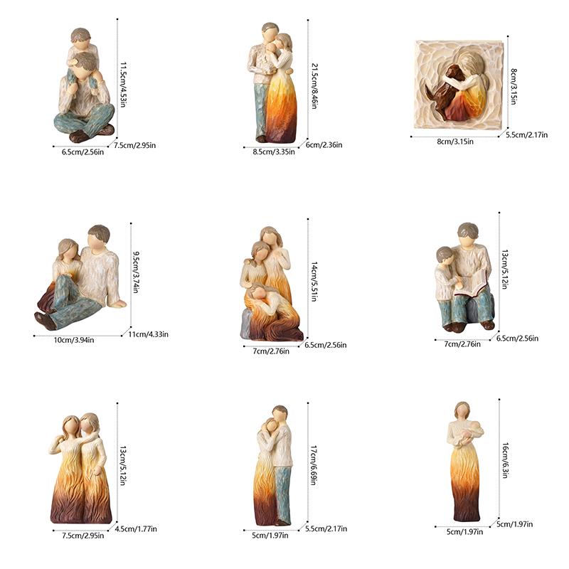Home Decoration Accessories Family Member Statue Figurines Lovers Sculpture Home Decor