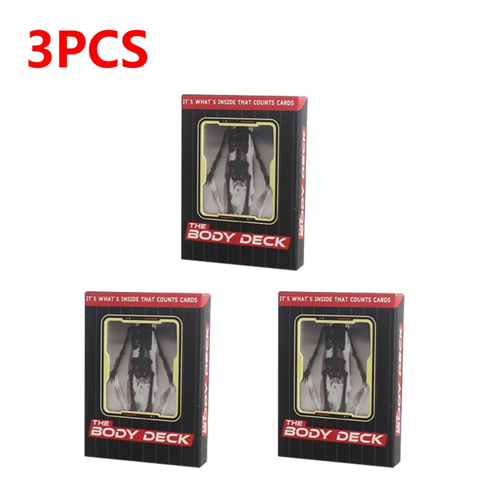 1-3PCS Human Anatomy Poker Cards The Body Deck Skeleton Playing Cards Waterproof Plastic Playing Cards Fun Halloween Board Game
