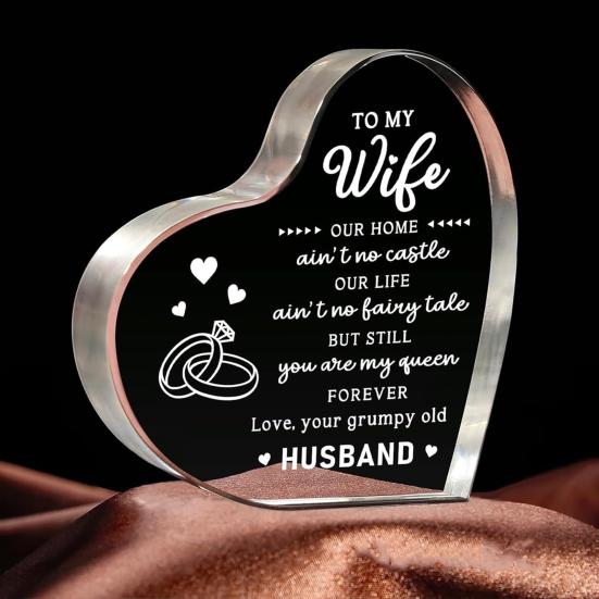 Акриловый блок в форме сердца, настольное украшение в виде сердца, отдельно стоящее украшение в виде сердца, подарок