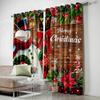 Santa Claus Happy New Year Christmas Tree Red Green Window Curtains For Kids Bedroom Living Room Home Decor Navidad Natal