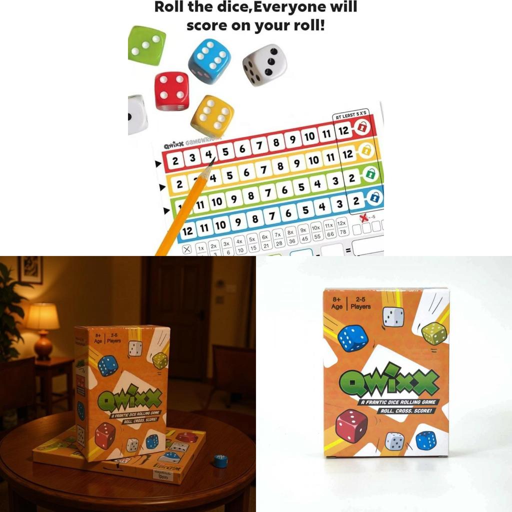 Семейная игра Qwixx из картона для интерактивного веселья на вечеринке