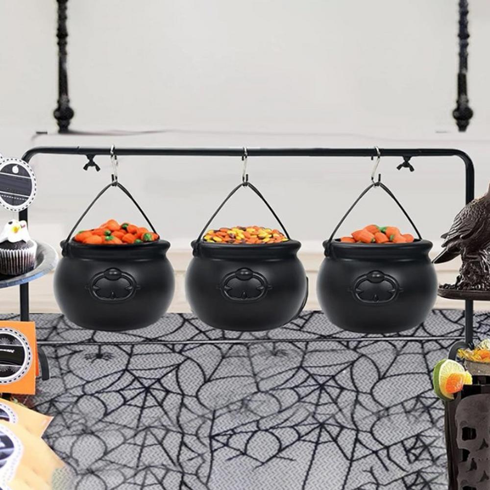 1/3pc Halloween Candy Bucket Mini Black Candy Kettles Cauldron Pot Trick Or Treat Holder Halloween Party Decoration Prop