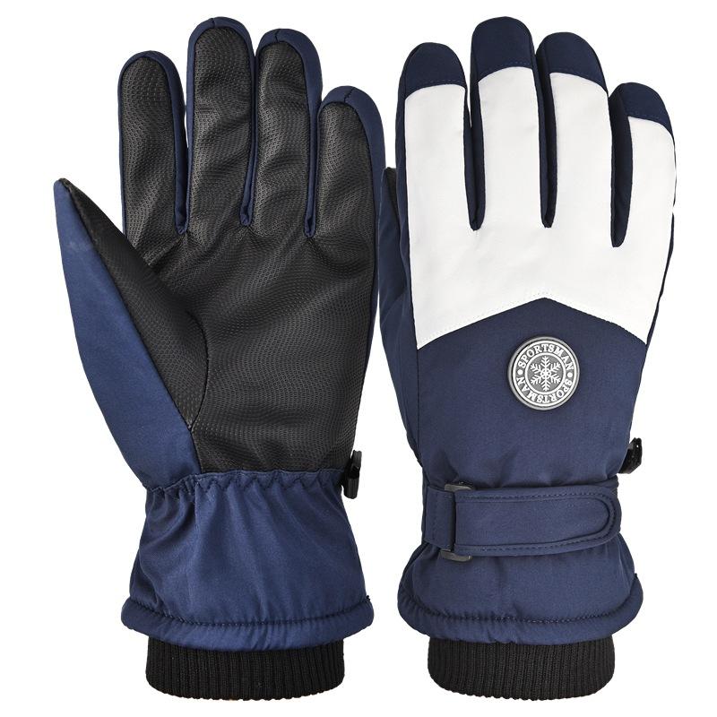 Зимние теплые хлопковые перчатки с толстым вельветом для катания на лыжах, защиты от холода, для велоспорта на открытом воздухе, ветрозащитные, морозостойкие перчатки для пар