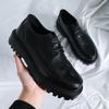 Мужская обувь Повседневная кожаная обувь Британский ретро тренд Brock Platform Heightening Small Leather Shoes 21259-R