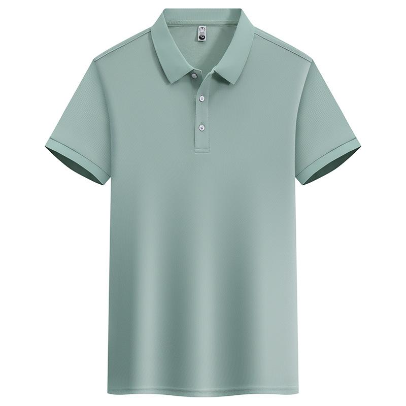 Summer Men's Short-sleeved Polo Shirt, Simple Business Casual Solid Color Lapel T-shirt, Ice Silk, Breathable and Versatile