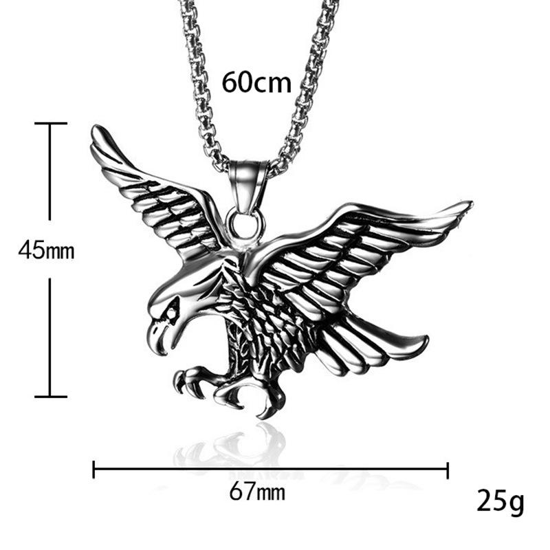 Titanium Steel Necklace, Titanium Steel Men's Eagle Wing Pendant, European and American Fashion Accessories