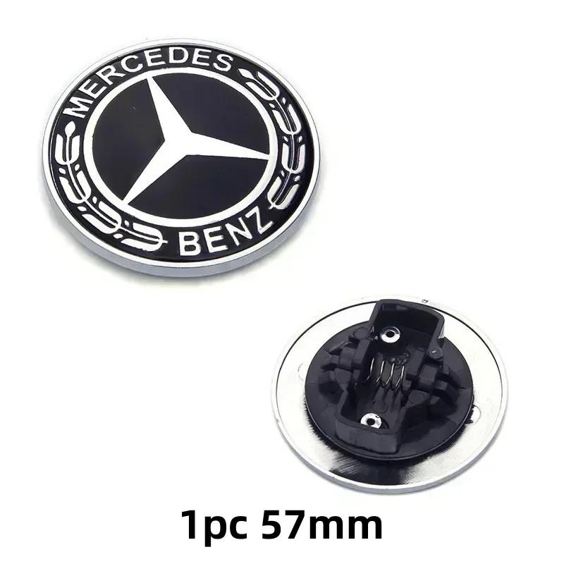 VLRCX1 2025 Car For Mercedes benz AMG 1Pcs Car Metal Flat Hood Emblem Front Badge Logo Sticker For Mercedes Benz W212 W213 W205 W177 W2