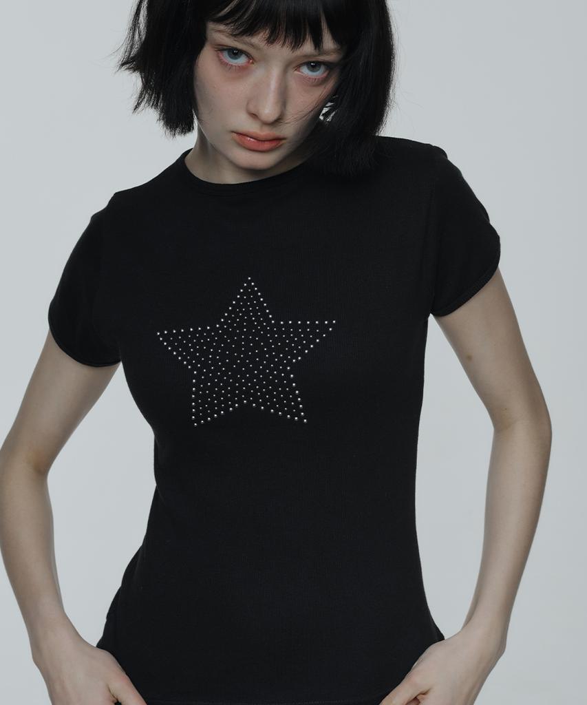 Футболка Lomaentinueo Twinkle One-Star с горячими стразами (черный)