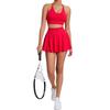 Sports Suit Women's Fashion Outdoor Bra Skirt Running Workout Outfit Suit Yoga Nude Feel Tennis Suit Two-piece Set Women