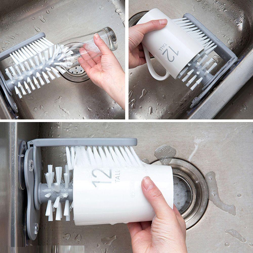 Detachable Sucker Cup Brush 2 In 1 Water Bottles Cleaner Durable Cup Scrubber Wine Glass