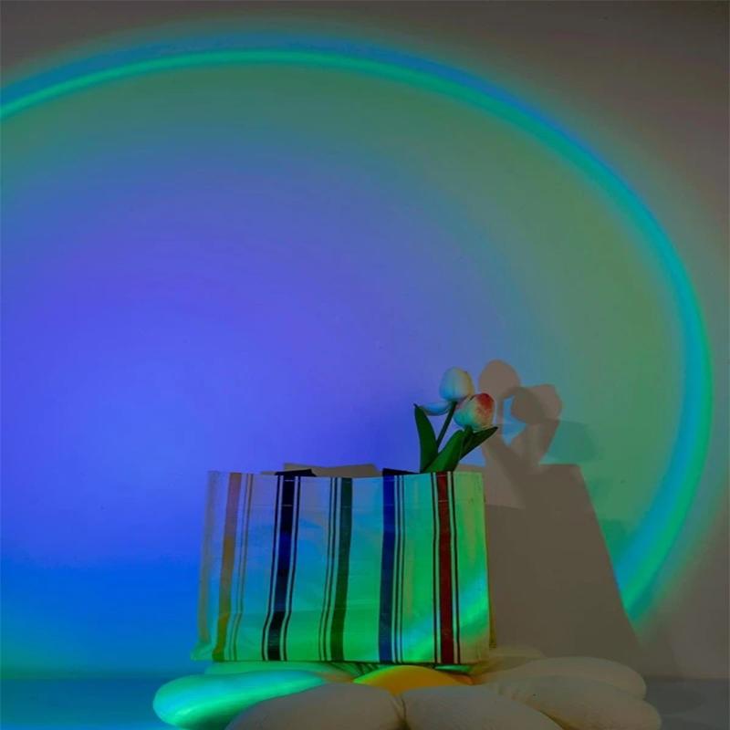 Проектор Sunset Light USB 16 цветов, меняющий цвет, напольный светильник, ночник, вращающийся на 360 градусов, украшение, украшение