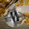 Black and White Metal Wind Spinner – Rotating Hanging Decorative Pendant with Abstract Striped Pattern, Perfect for Garden, Window, andYard Decoration