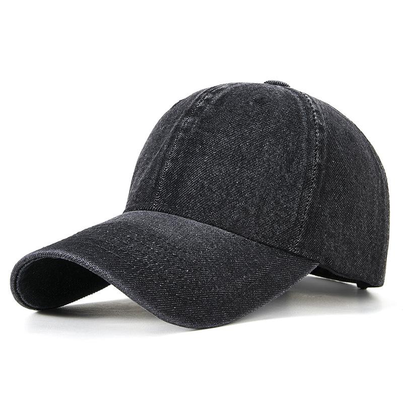 Cotton Trendy Retro Design Denim Baseball Cap Men's and Women's Fashion Luxury Outdoor Golf Sports Travel Cycling Soft Top Hat