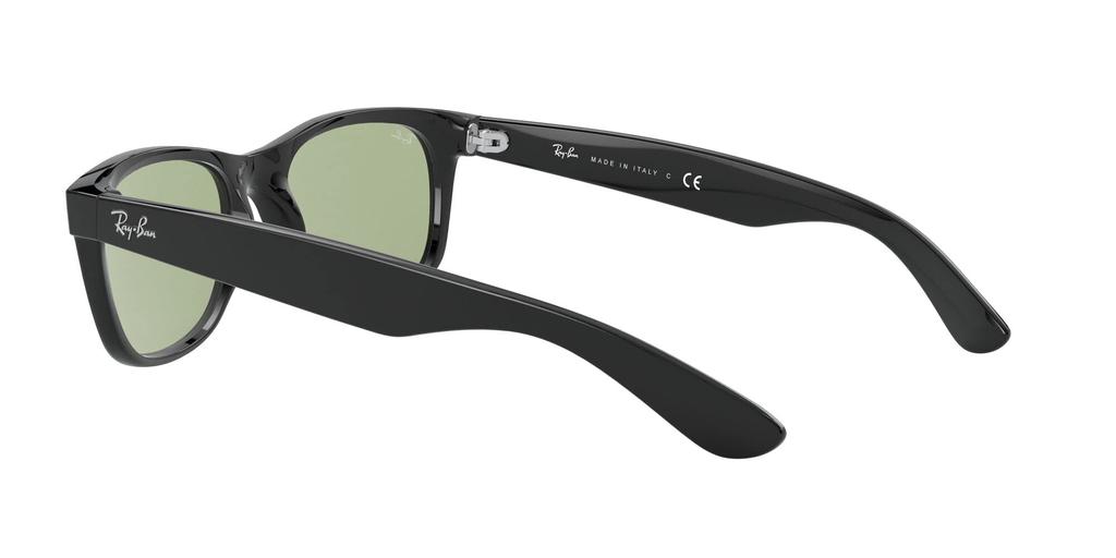 Ray-Ban RB2132F 601/52 55 Солнцезащитные очки NEW WAYFARER - Блестящий Черный / Зеленые Линзы Посадка на Низкую Переносицу