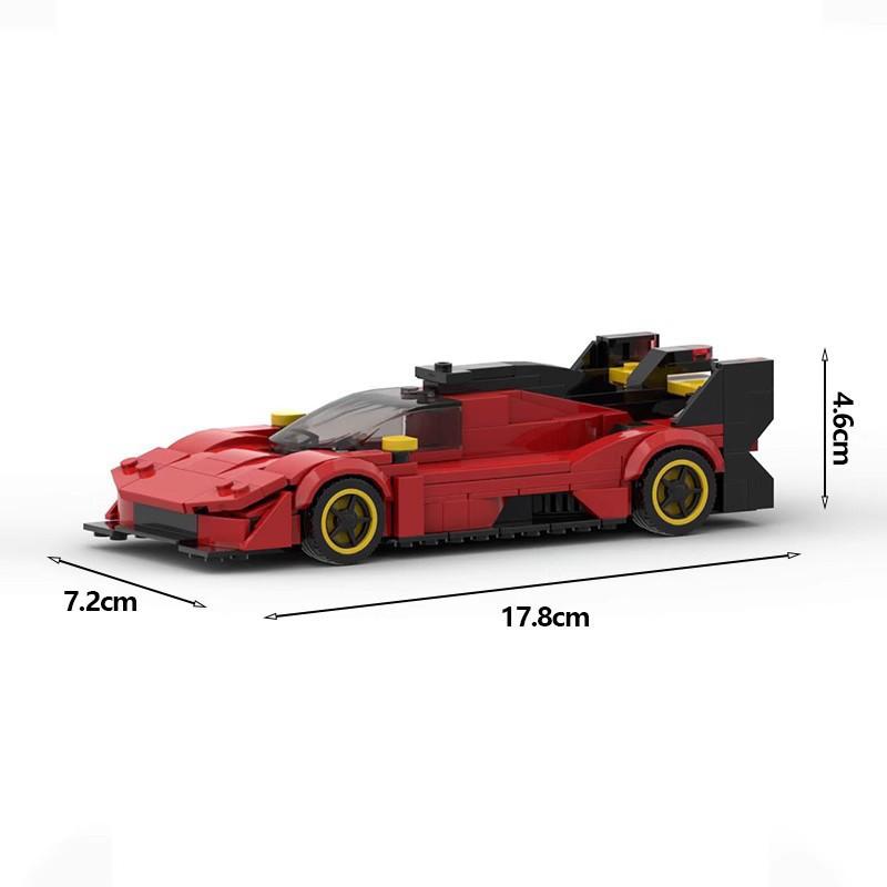 MOC Building Blocks 136251 Ferrari 499p Red Sports Car 8 Grid Car Car Assembly Toy Gift
