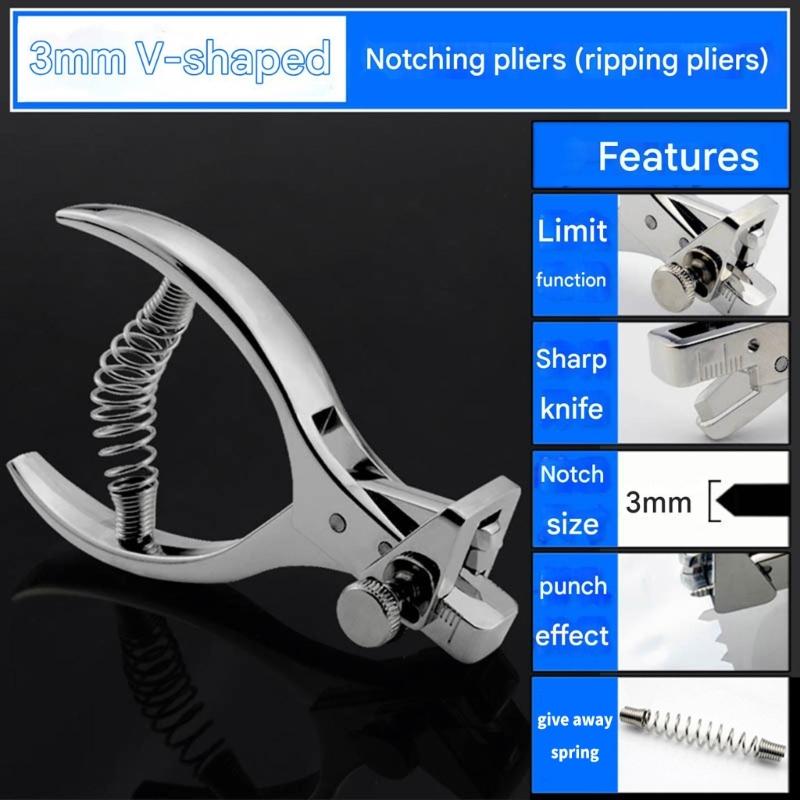 Металлические плоскогубцы-пробойник 3 мм Эргономичная рукоятка Сверхмощный инструмент для пробивания кожи