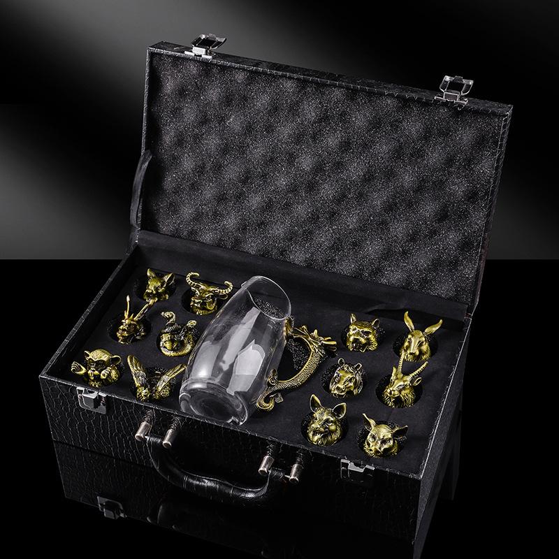 Набор бокалов для вина по знаку зодиака, чарка для байцзю, один бокал, прочное стекло, винный бокал, хрустальный бокал, маленький винный бокал, 1 два бокала можно