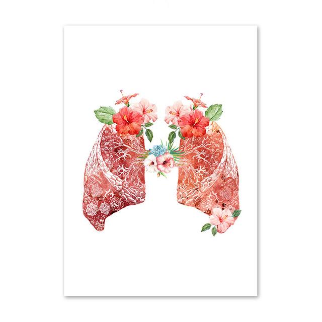 Анатомия стены книги по искусству цветок груди матки печень почки холст картины плакаты на скандинавскую тему печать украшения фотографии для врача офиса