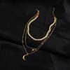 Новое простое многослойное ожерелье золотого цвета, колье с геометрическим кулоном в виде звезды и луны для женщин, колье-чокер, ювелирные аксессуары