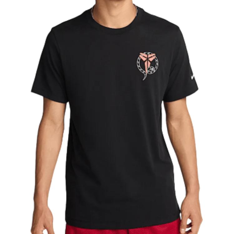 Nike Dri-Fit FW24 Kobe Носки Повседневная Быстросохнущая Футболка с Круглым Вырезом Мужские Топы Черный HV5151010