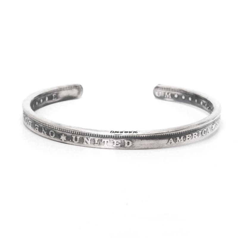 HARANG HR 02B_Silver Letter Bangle Bracelet