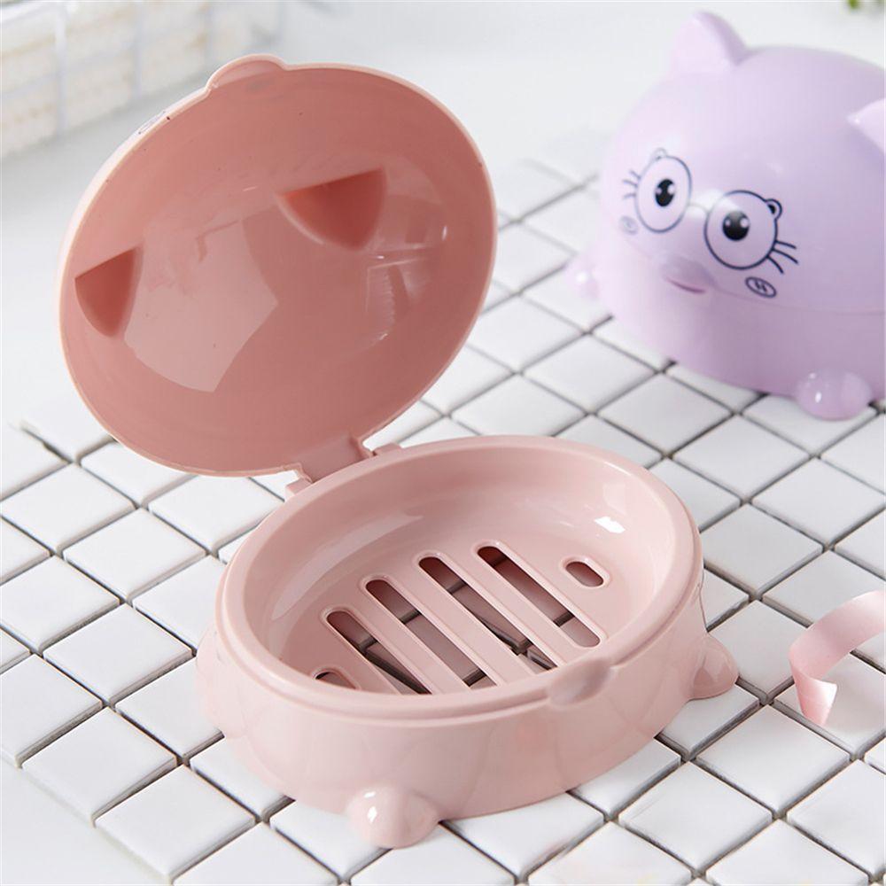 Cute Soap Holder Bathroom Cartoon With Cover Soap Box Soap Dish