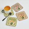 3PCS Anti-oil Heat Insulation Pad Non-slip Coffee Cup Pads Household Table Mat Tulip Coaster  Office