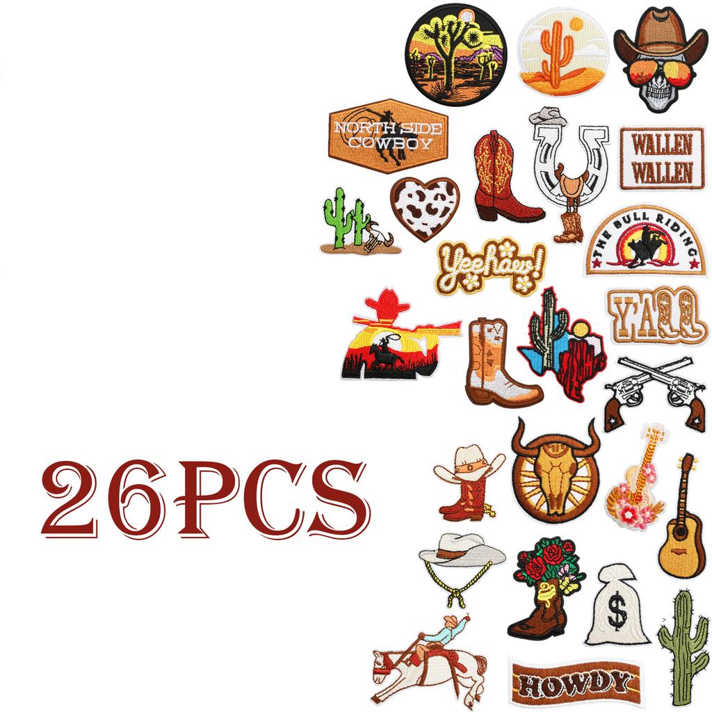 Новые декоративные нашивки с популярными на Западе джинсовыми вышивками, наклейки с вышивкой «Лошадь и пистолет», вышитые штампы, вышитые этикетки