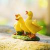 Cartoon Ducks Sculpture Decorative Animal Miniatures Figurine Three Ducks Statue  Garden