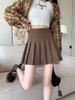 High-Waist Summer Pleated Mini Skirt - Slim Fit, Anti-Exposure, College Style, Small Size