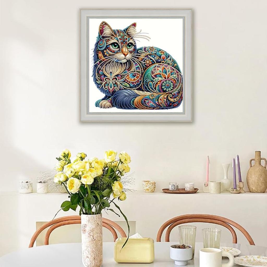 LEADINTOP Diamond Art Irregular Beads Cat Diamond Painting Kit Mosaic Art Popular Bead Art Cute Beginners Adults Children DIY Handmade Craft Kit