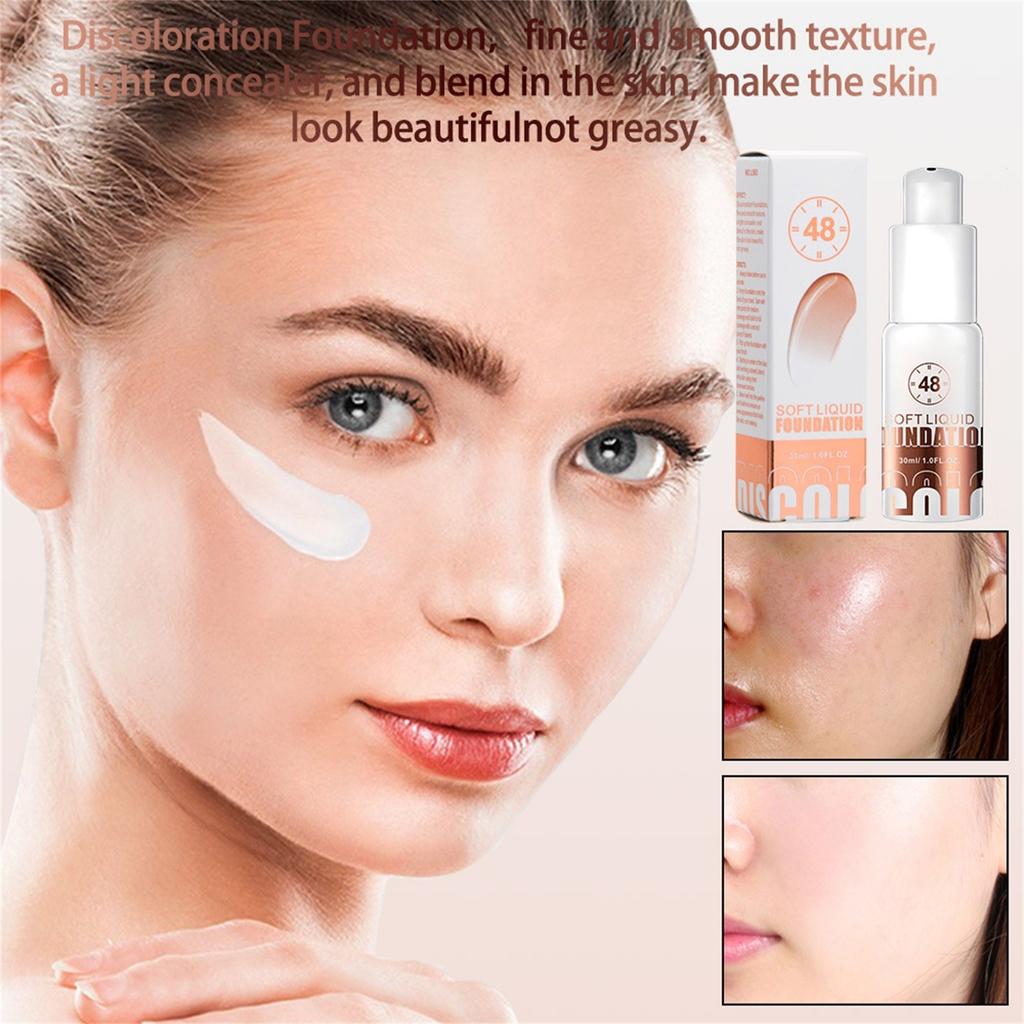 48H Temperature-changing Concealer Makeup-free Liquid Foundation 30ml Color-changing Skin Tone Temperature-changing Oil-control Liquid Foundation