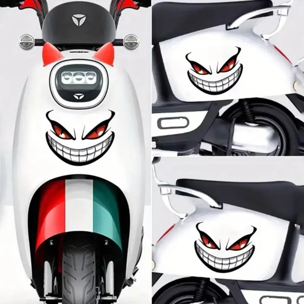 1PC Cool Car Fierce Red Eyes Sticker Reflective Motorcycle Sticker for Cars,Motorcycles,Helmet Etc