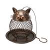 Cat Shaped Bird Feeder Iron Bird Feeder Hanging Outside Vintage Decoration for Villa Garden Yard