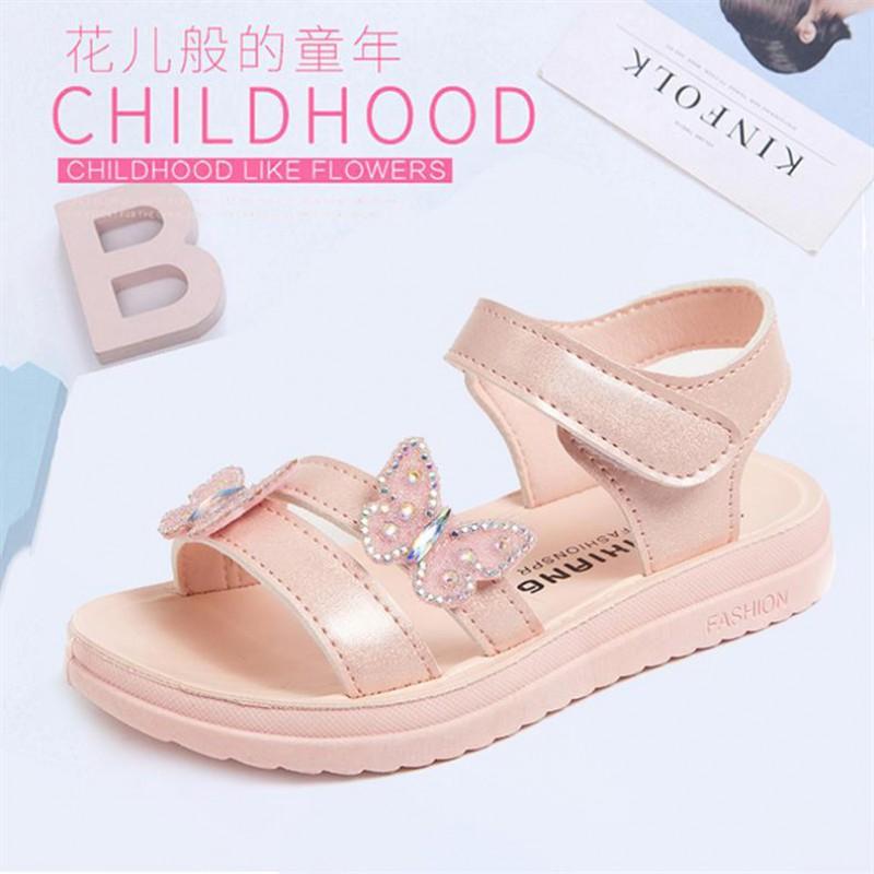 Girls Soft Sole Sandals Beach Walks Toddler To Kid Casual Princess Style Slip-On Shoes