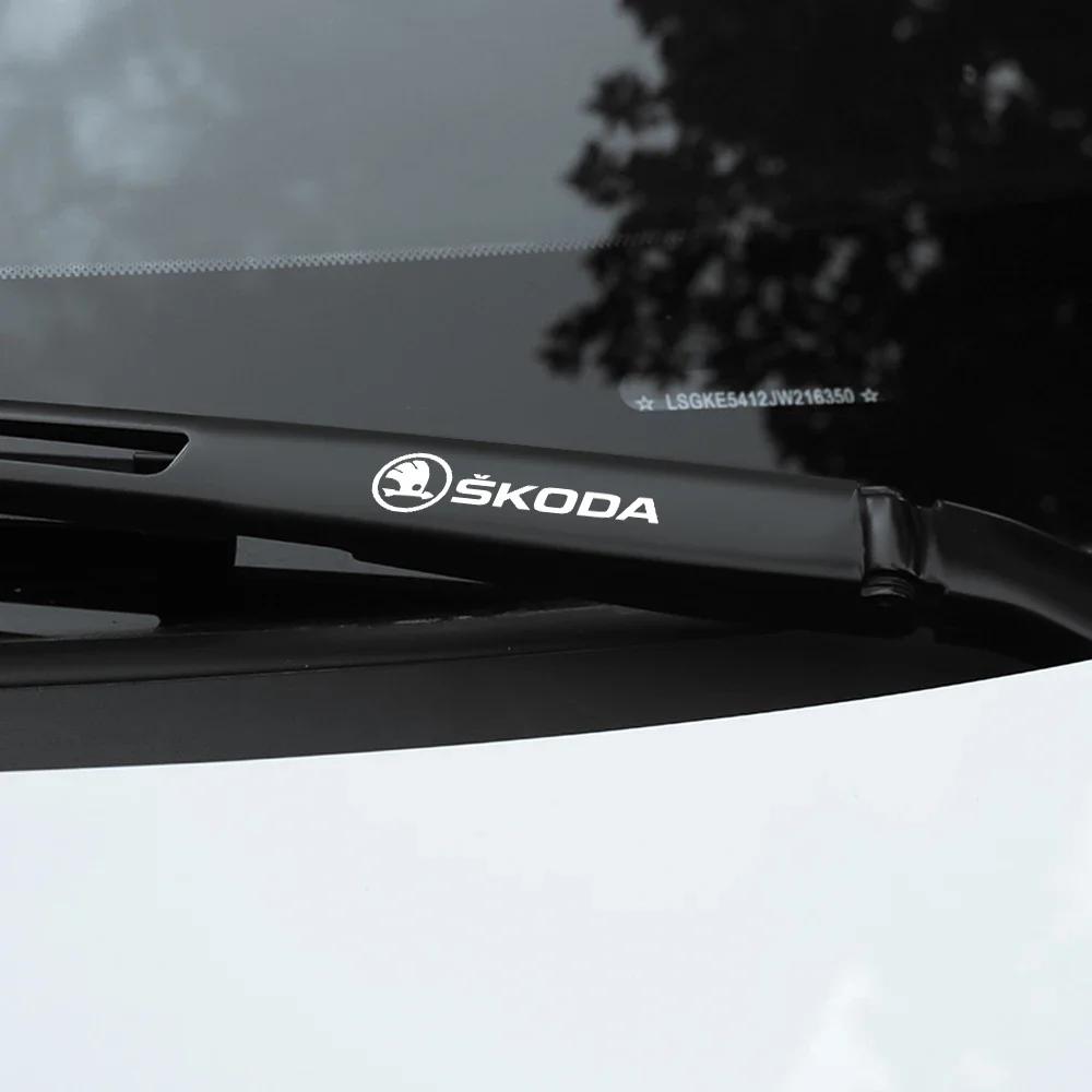HLLQ9 Car Accessories PVC Emblem Car Body Side Door Wheel Rims Stickers For Skoda Yeti Fabia Octavia 3 2 a5 a7 Kodiaq Karoq MK2 Rapid