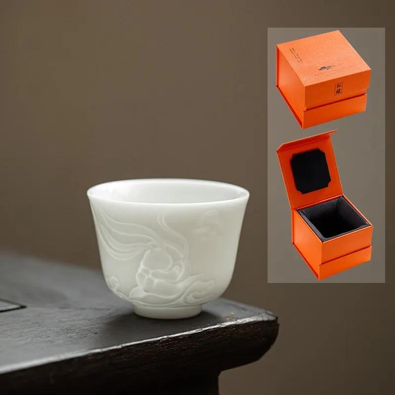 Чайная чашка из китайского нефритового фарфора со льдом. Мастер-чашка. Высококачественная чайная чашка ручной работы. Кухонные принадлежности. Чай «Кунг-фу». Свадебный подарок.