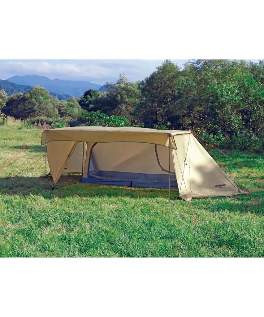 CAPTAIN STAG Solo Tent Pup Tent Solo Base 1 Person UV Cut Aluminum Pole Water Pressure Resistance Fly 3000mm Khaki Trekker 2000mm/Floor UA-63