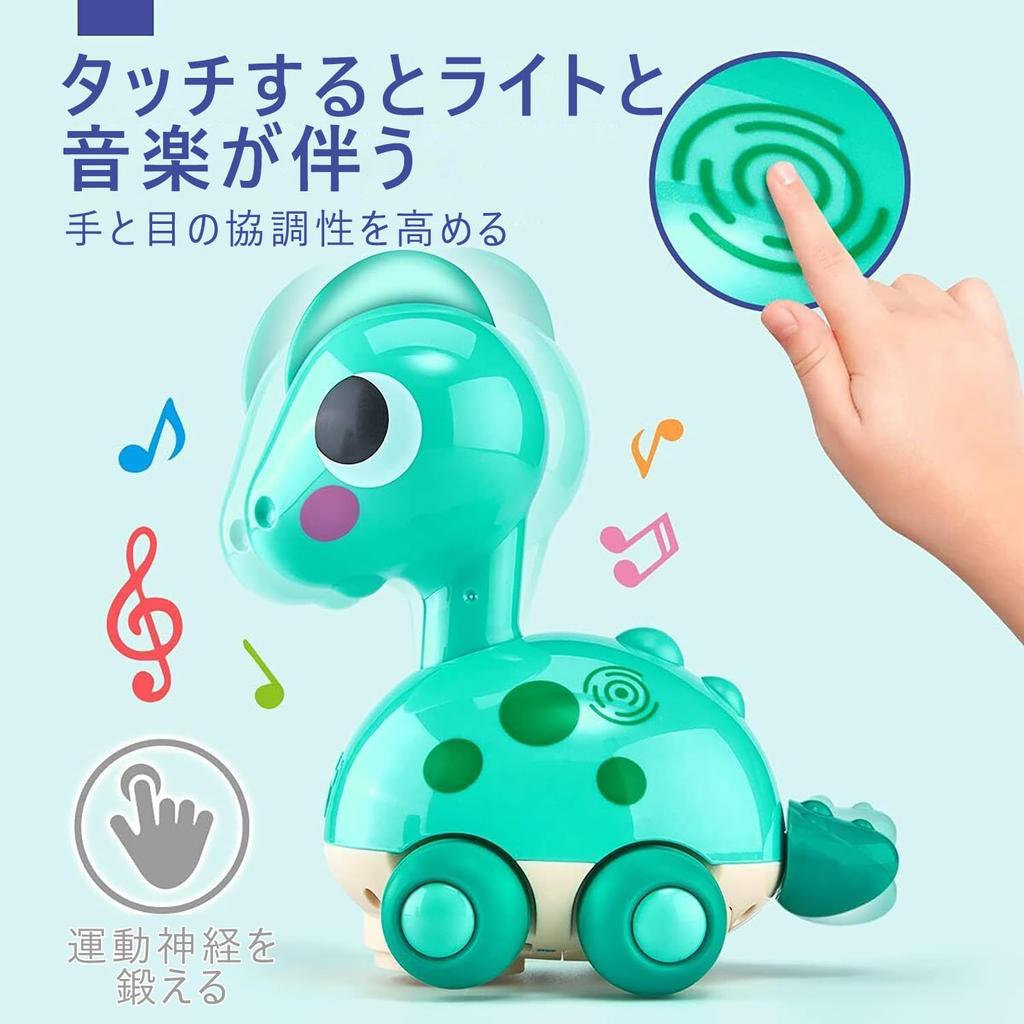MFDXWCV Baby Moving Educational Toy for Birthday Gift for Baby Toddler Toy for Boys and Popular Dinosaur Toy with Music and Automatically Avoids