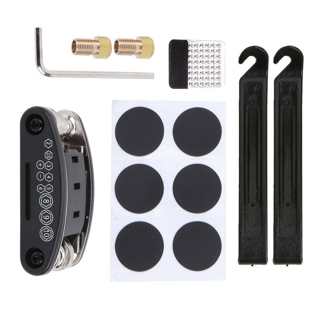 Bicycle Fast Tire Repair Kit Tire Lever 16 In 1 Multifunction Tool Bike Maintenance Set